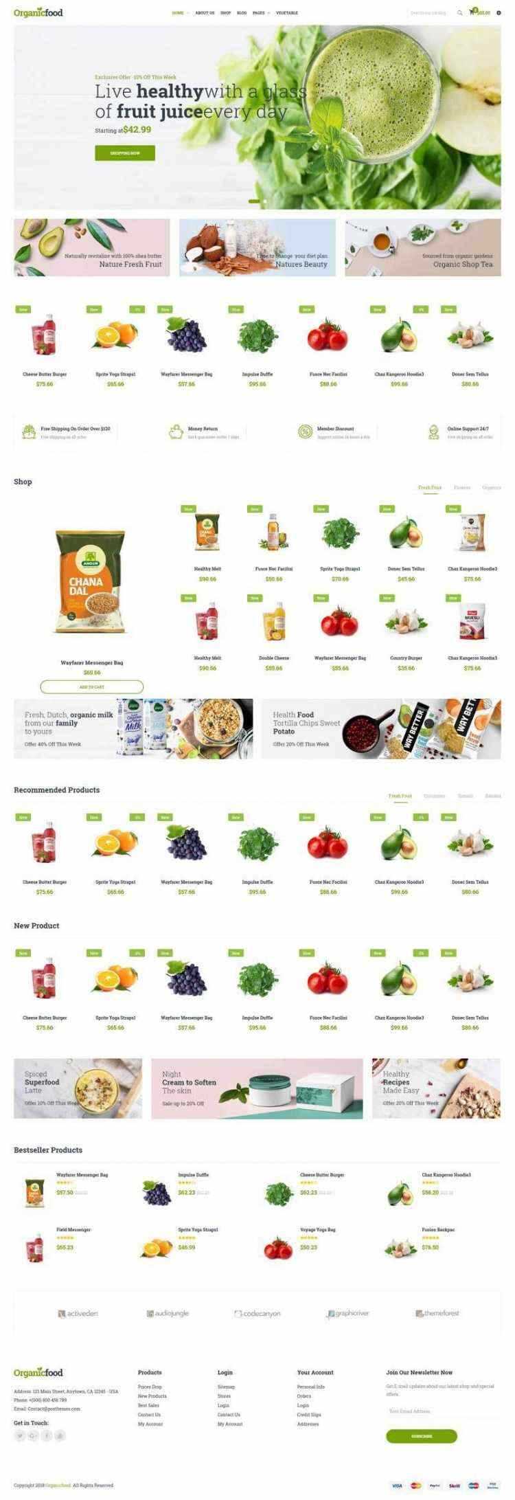 绿色Bootstrap4响应式食品蔬菜水果外卖预订商城网站 - 项目资源网 - 项目资源网