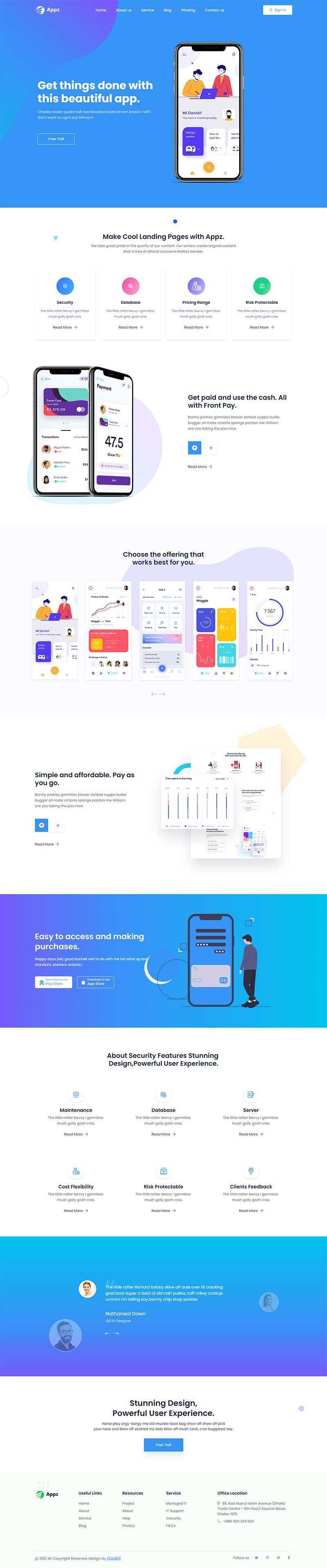 bootstrap手机app应用软件官网HTML5模板 - 项目资源网 - 项目资源网