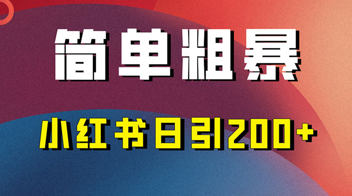简单粗暴的小红书引流技巧，大道至简，看完实操日引 200+ - 项目资源网 - 项目资源网