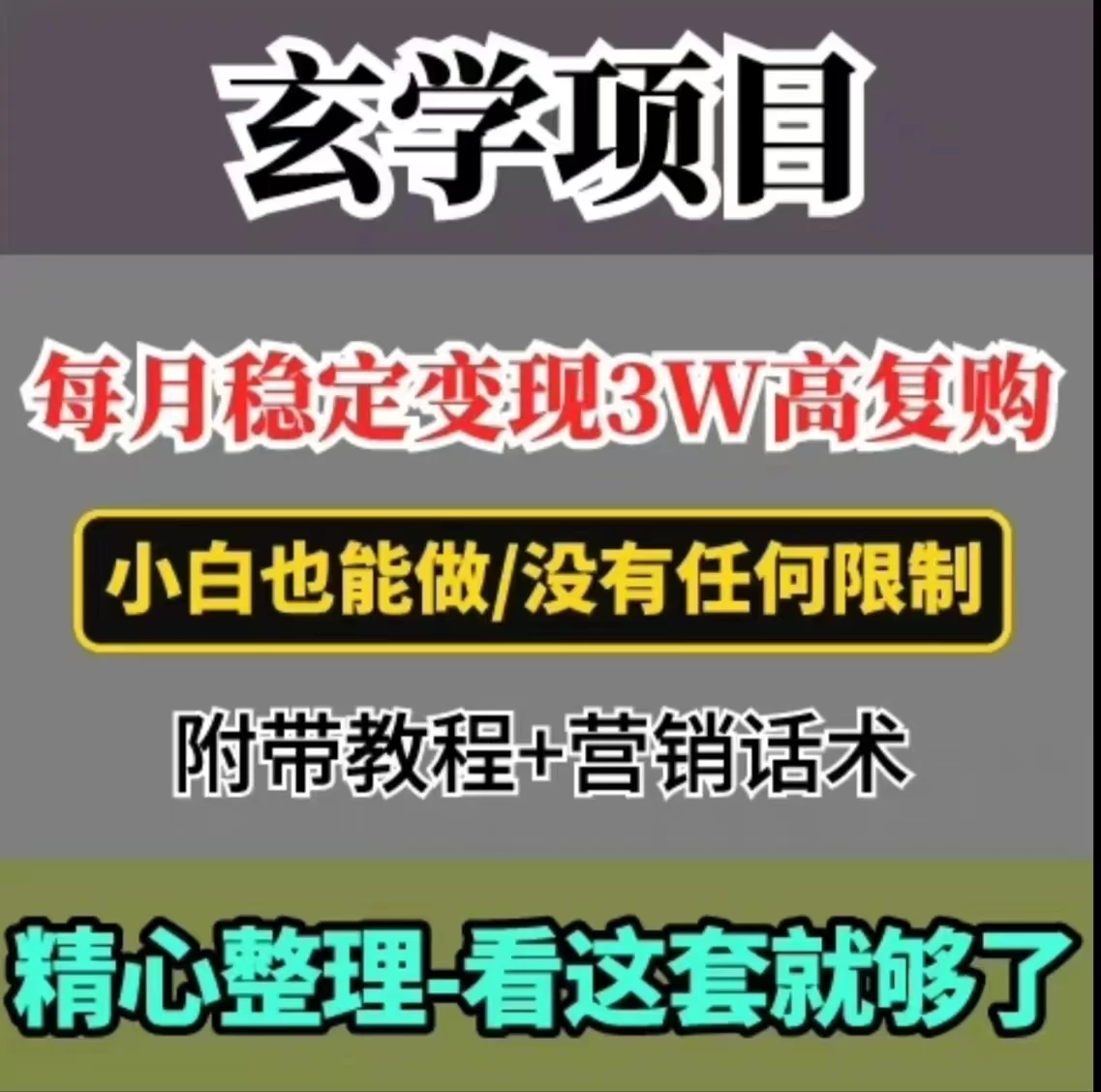 每月稳定变现3W+，高复购玄学项目，小白也能做 - 项目资源网 - 项目资源网
