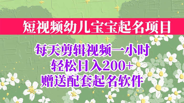 小红书宝宝起名项目：全程投屏实操，赠送配套软件 - 项目资源网 - 项目资源网