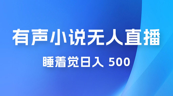 有声小说无人直播，睡着觉日入 500，保姆式教学 - 项目资源网 - 项目资源网