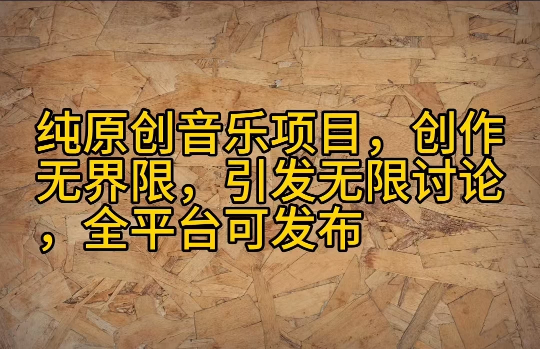 纯原创音乐项目，创作无界限，引发无限讨论，全平台可发布 - 项目资源网 - 项目资源网