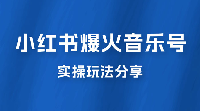 副业拆解：小红书爆火音乐号引流变现项目，视频版一条龙实操玩法分享给你 - 项目资源网 - 项目资源网