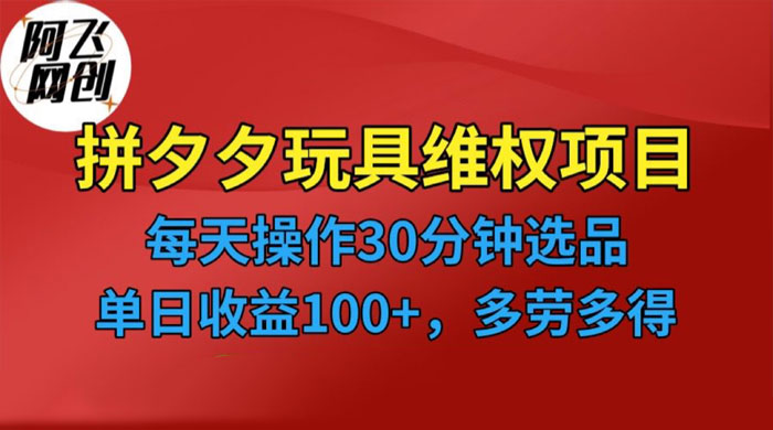 仅揭秘：拼多多 3C 玩具维权项目，一天操作半小时，稳定收入 100+ - 项目资源网 - 项目资源网