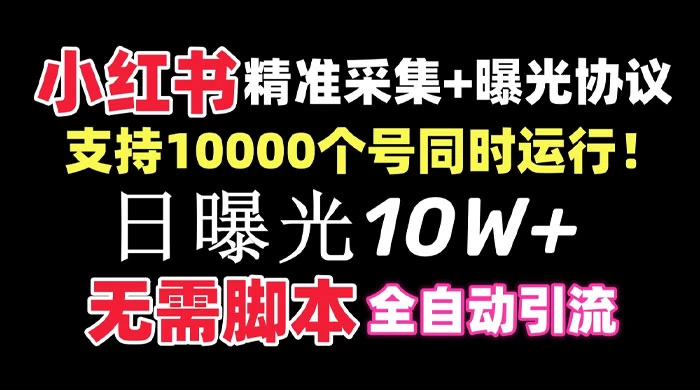 价值 10 万的小红书全自动采集+引流协议一体版！无需手机，支持 10000 个账号同时运行 - 项目资源网 - 项目资源网
