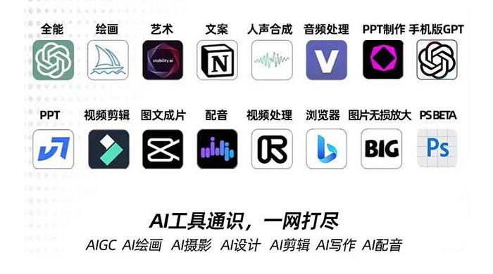 AIGC 全能特训营第 3 期：一次掌握 14 大主流 AI 工具，AI 工具通识，一网打尽 - 项目资源网 - 项目资源网