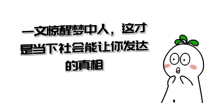 某公众号付费文章《一文惊醒梦中人，这才是当下社会能让你发达的真相》 - 项目资源网 - 项目资源网