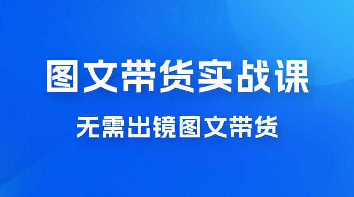 图文带货实战课：无需出镜图文带货 2023 新风口，快速出爆款（ 33 节） - 项目资源网 - 项目资源网