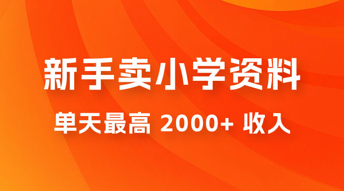 新手卖小学资料，单天最高 2000+ 收入，保姆级教程，详细拆解这套玩法 - 项目资源网 - 项目资源网